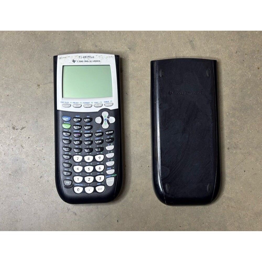 Texas Instruments TI-84 Plus Graphing Calculator With Case Cover works